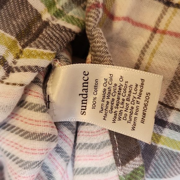 Sundance Plaid Pajama Flannel Button Front Shirt NWT New in Package Sm & Med - Picture 10 of 13